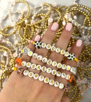 ⚽🏈Sports Word Stretchy Bracelets