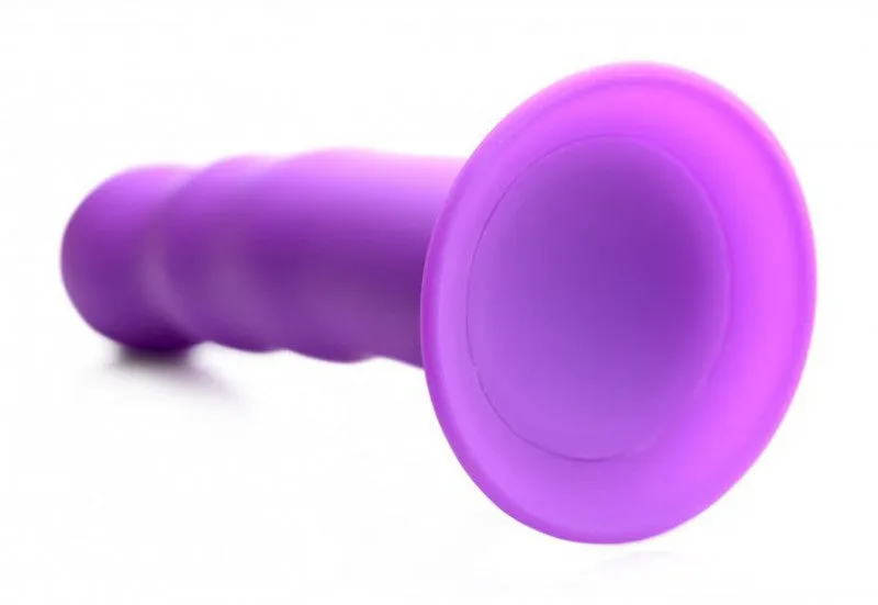 Squeeze It Squeezable Wavy Dildo - Purple