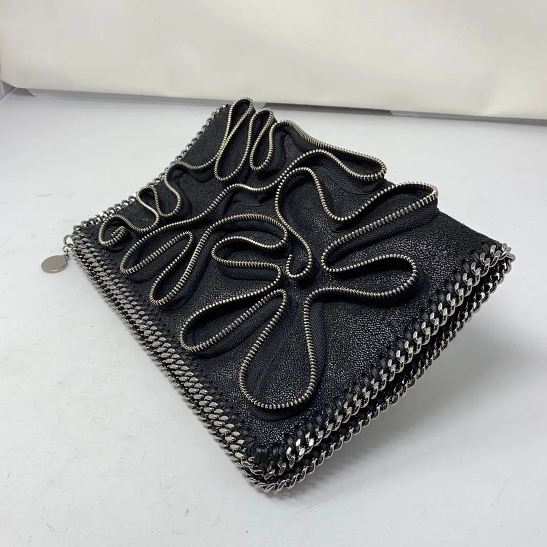 Stella McCartney Falabella Zipper Trim Fold Over Clutch