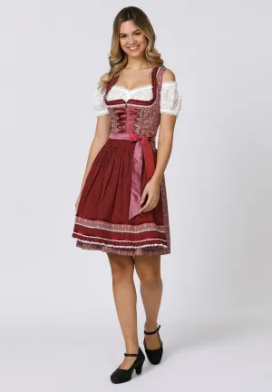 Stockerpoint Mini Dirndl 2pcs. 55cm "Kim" bordeaux (42) closeout