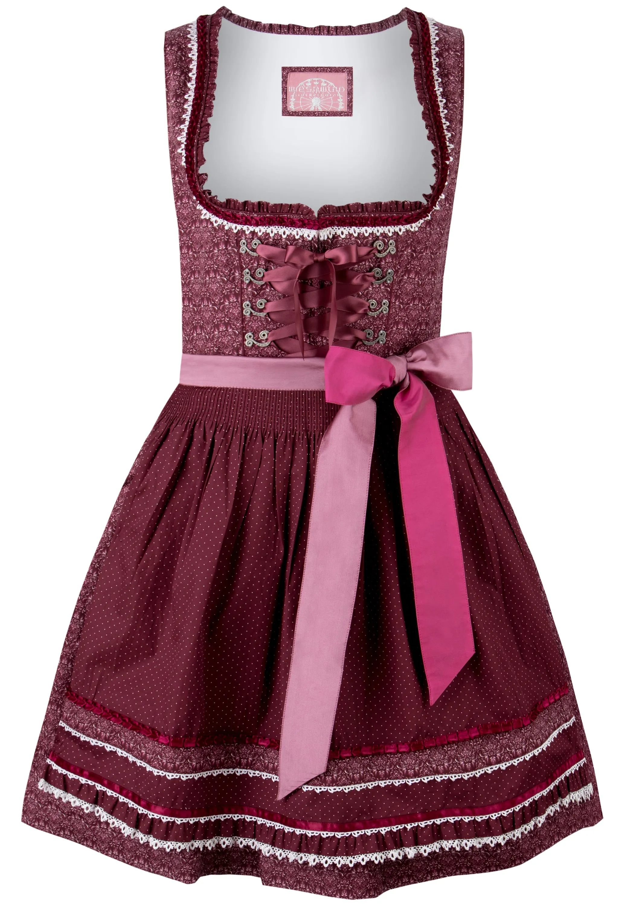 Stockerpoint Mini Dirndl 2pcs. 55cm "Kim" bordeaux (42) closeout