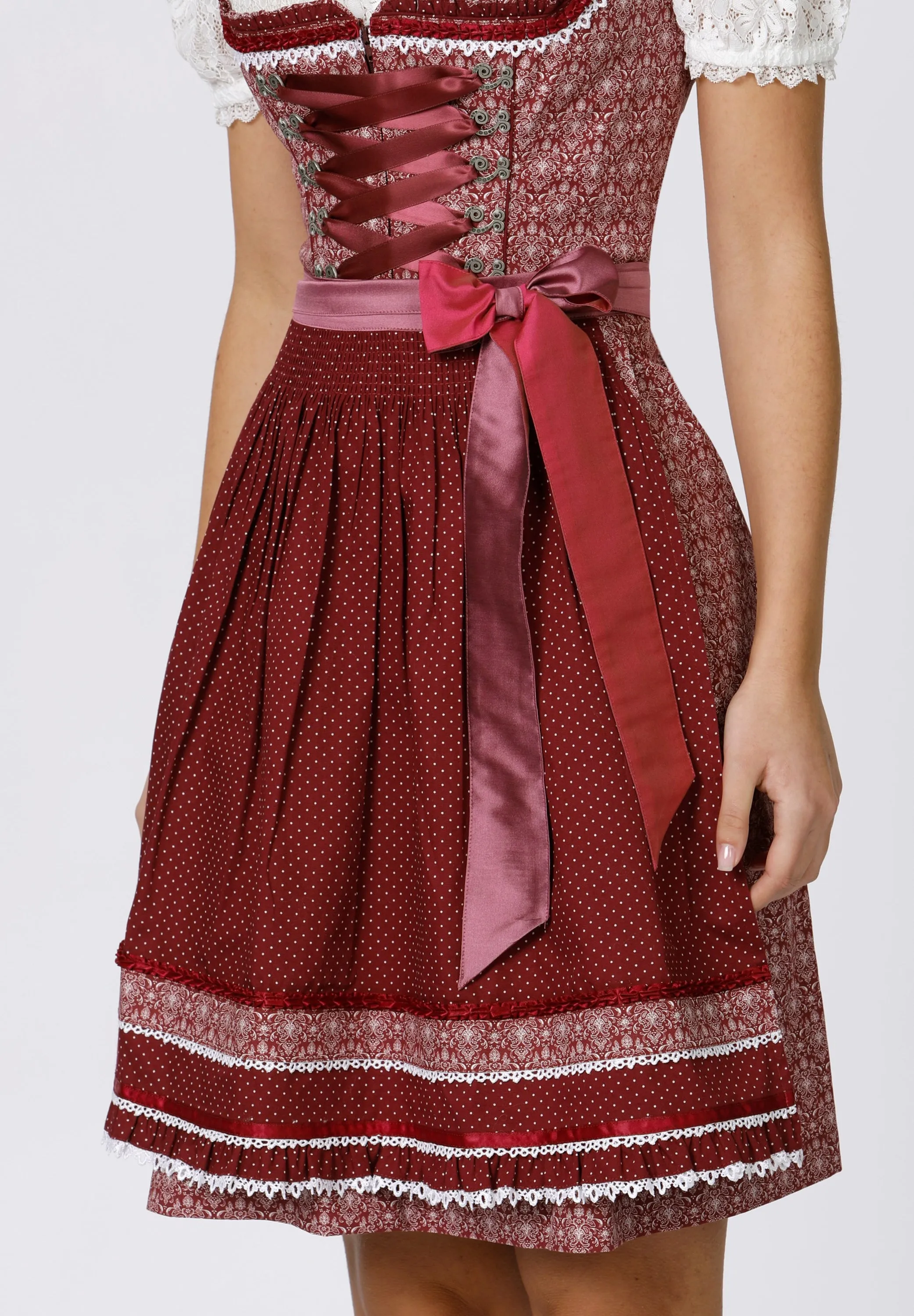 Stockerpoint Mini Dirndl 2pcs. 55cm "Kim" bordeaux (42) closeout