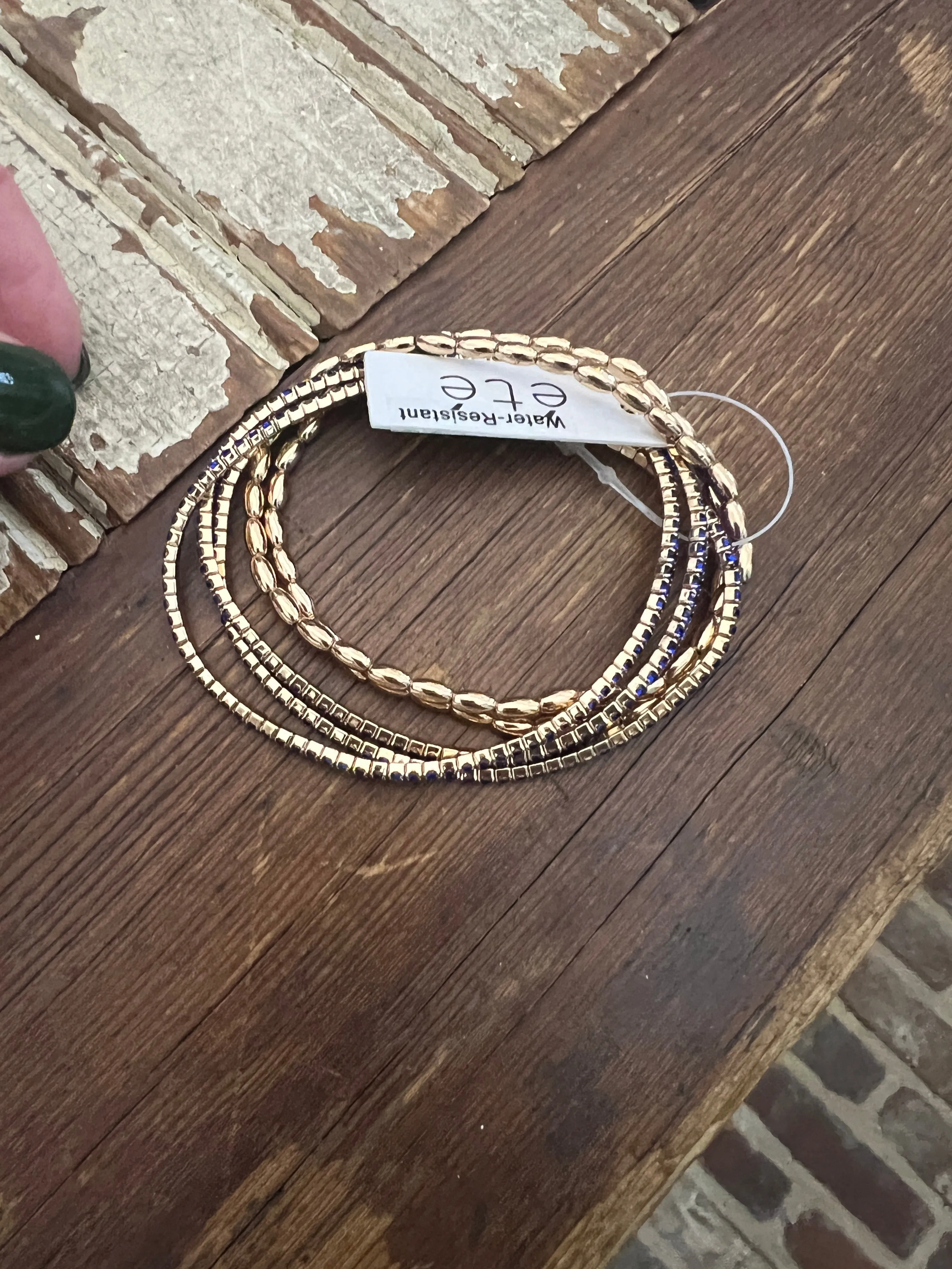 Stretchy Blue Beaded Bracelet Set