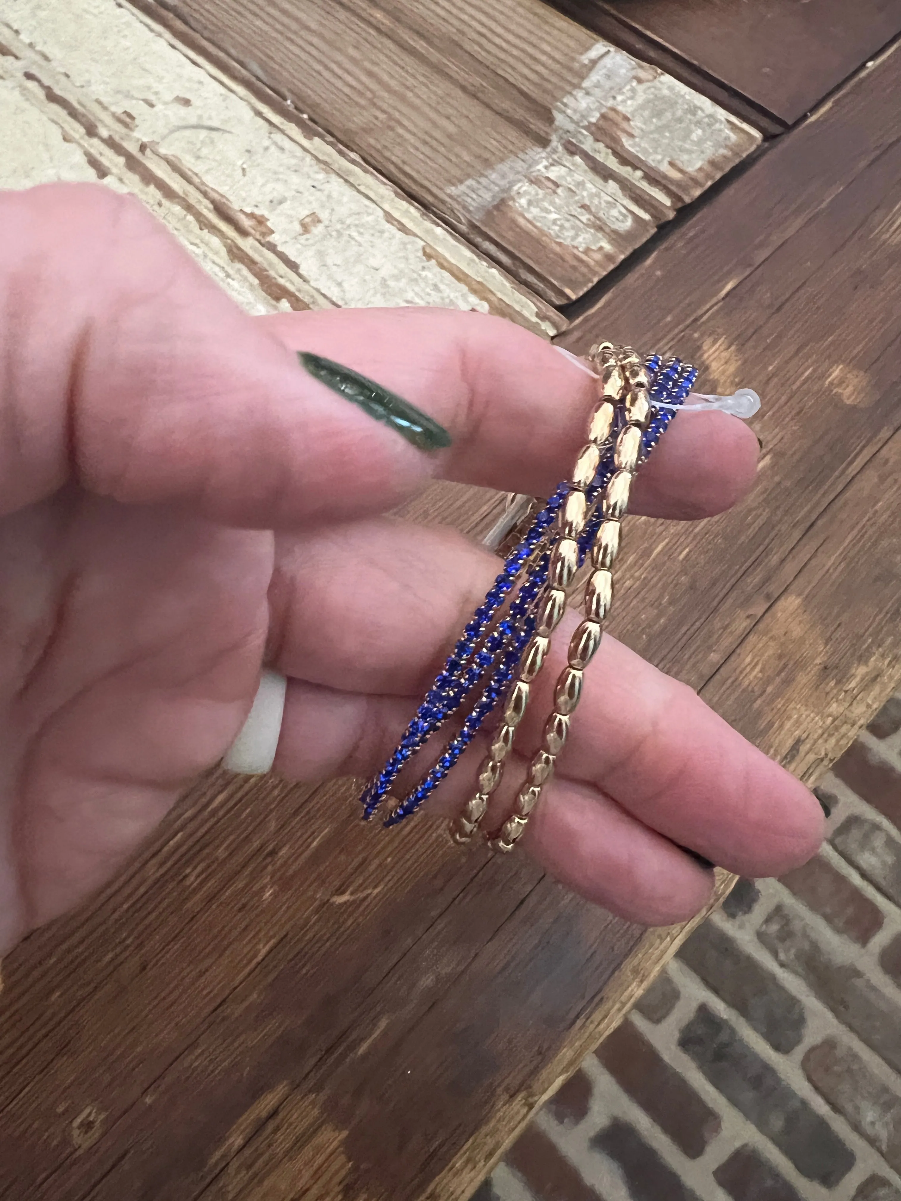 Stretchy Blue Beaded Bracelet Set