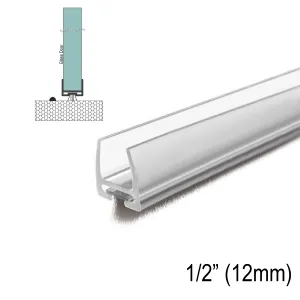 Sweep - Weather strip Sweep for 1/2" Glass (95") (Ultra Clear,)