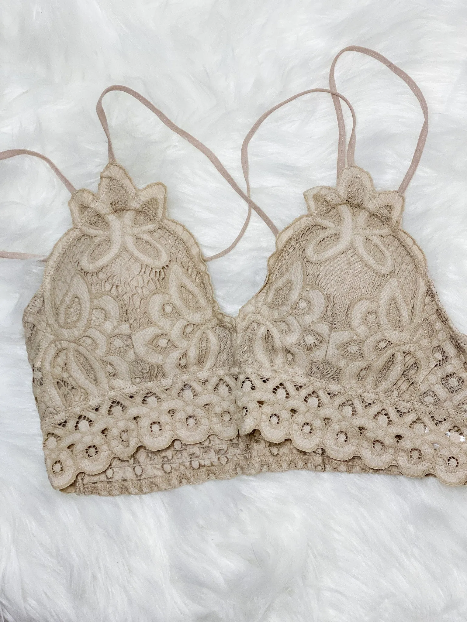 Tan Lace Bralette