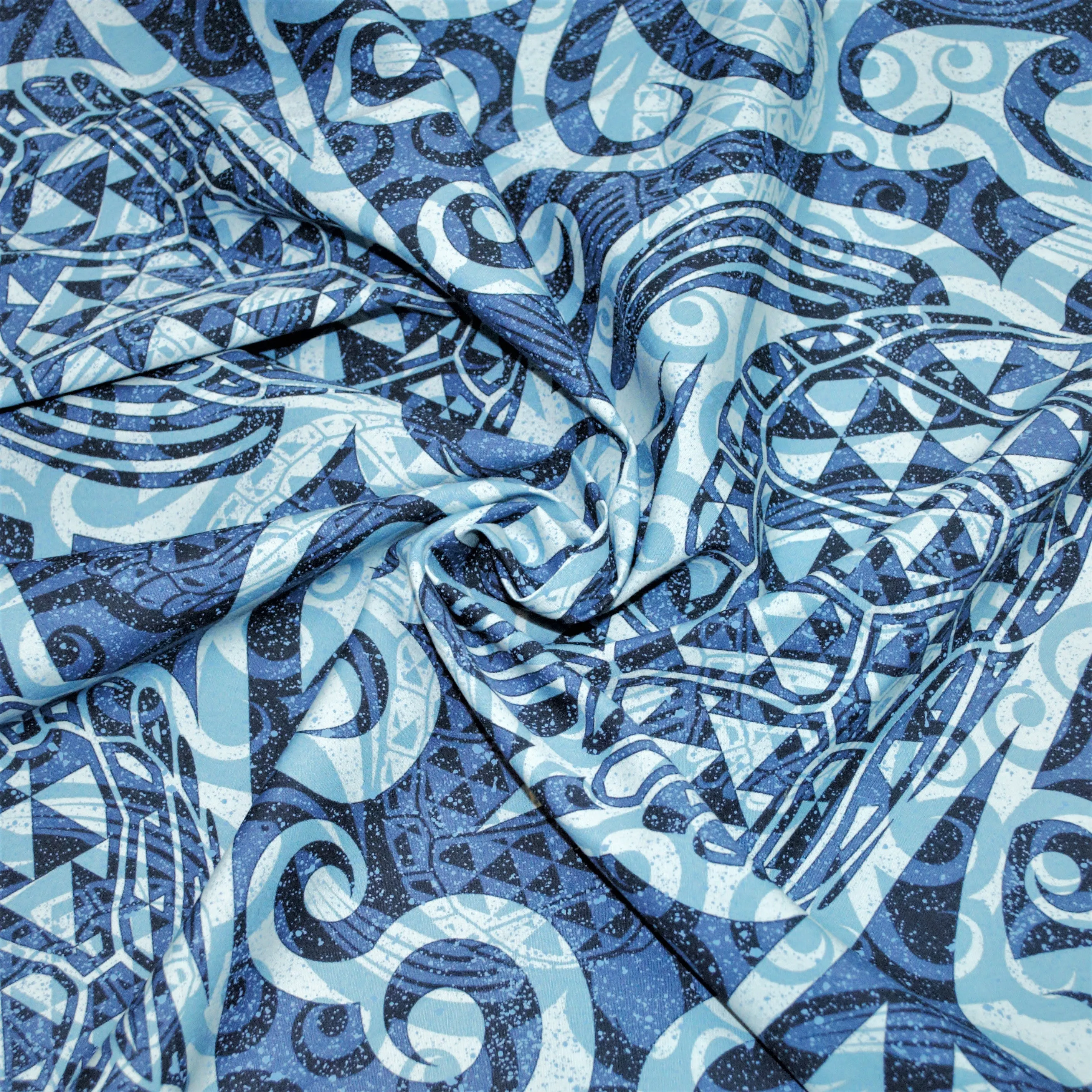 Tapa Honu Navy on Blue with Speckles
