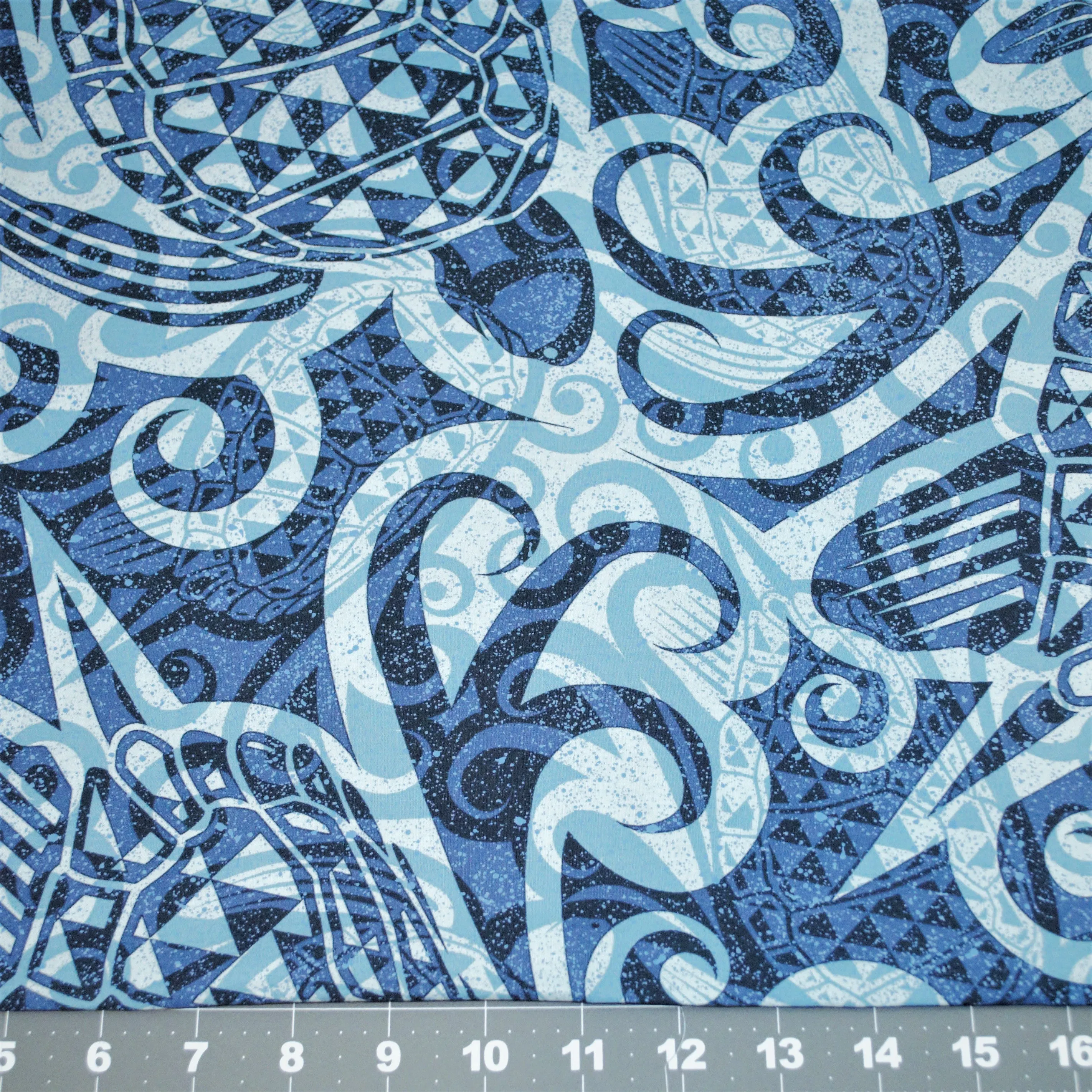 Tapa Honu Navy on Blue with Speckles