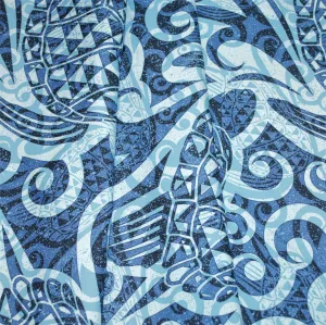 Tapa Honu Navy on Blue with Speckles