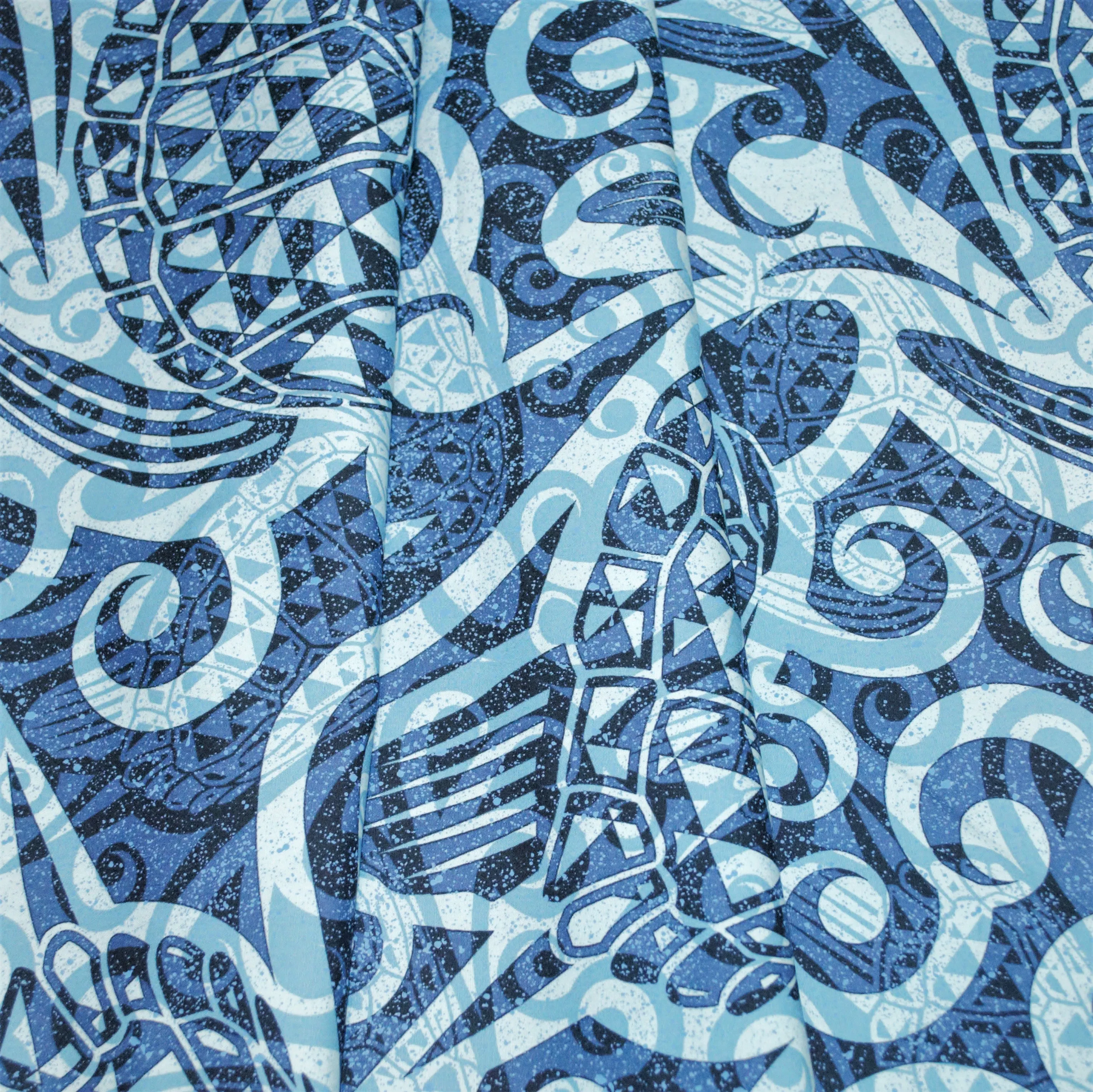 Tapa Honu Navy on Blue with Speckles