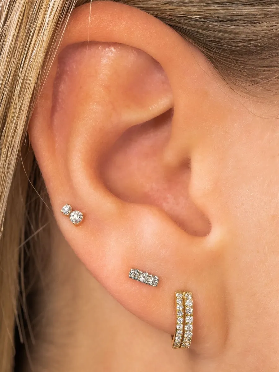 Teeny Tiny Diamond Stud Earring 14K
