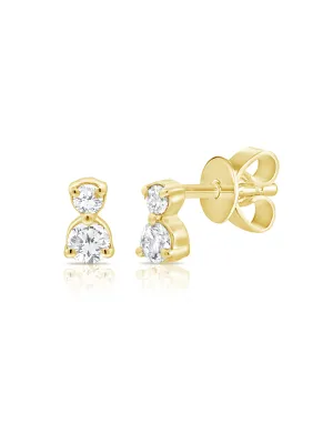 Teeny Tiny Diamond Stud Earring 14K