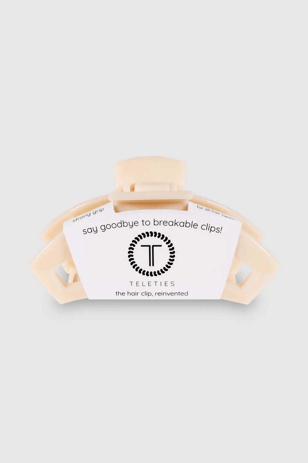 Teleties Large Open Claw Hair Clip in Almond Beige | TT-CL02-003