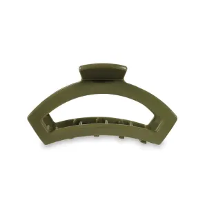 Teleties Medium Open Hair Clip, Olive