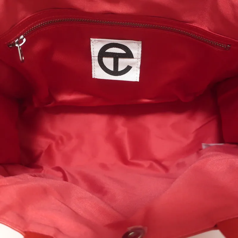 TELFAR Medium Shopping Bag Red Faux Leather Crossbody