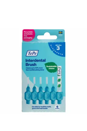 TePe Interdental Brush Size 3 0.6mm Blue 6 Pack