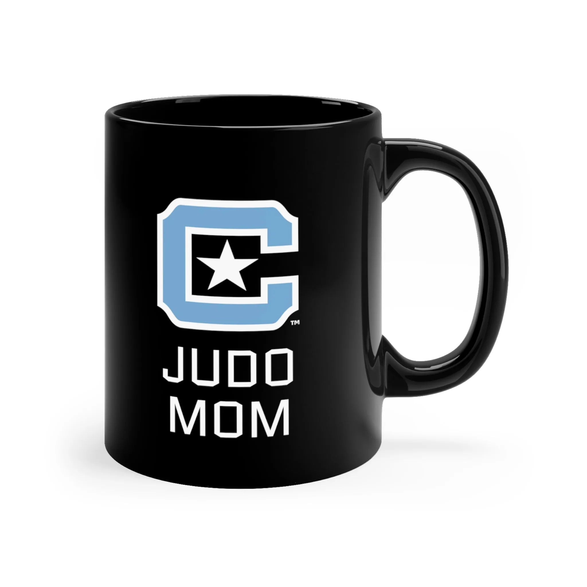 The Citadel, Block C Logo, Club Sports Judo Mom, Black Mug, 11oz