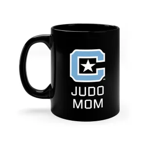The Citadel, Block C Logo, Club Sports Judo Mom, Black Mug, 11oz