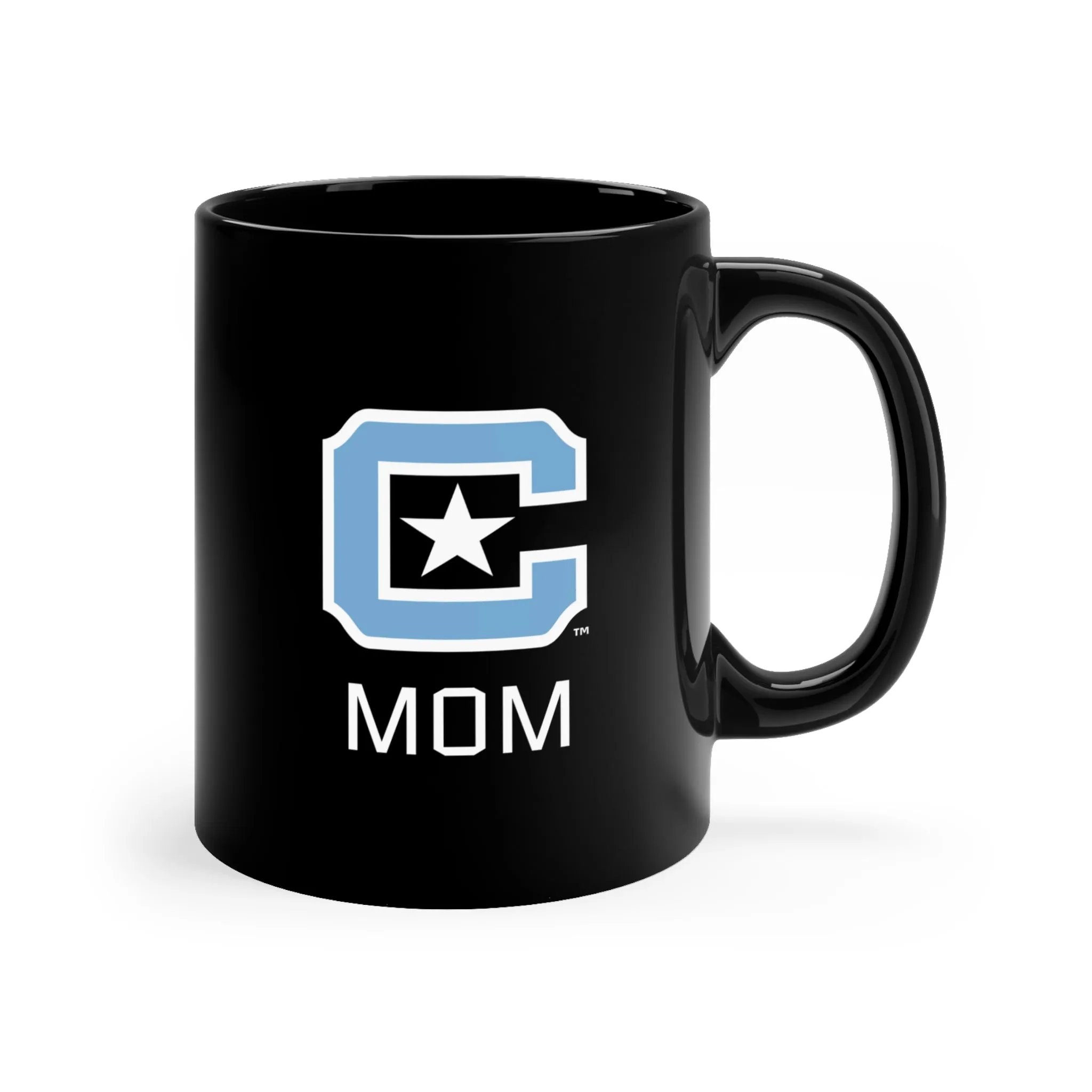 The Citadel Block C Logo, Sports Mom, Black Mug, 11oz
