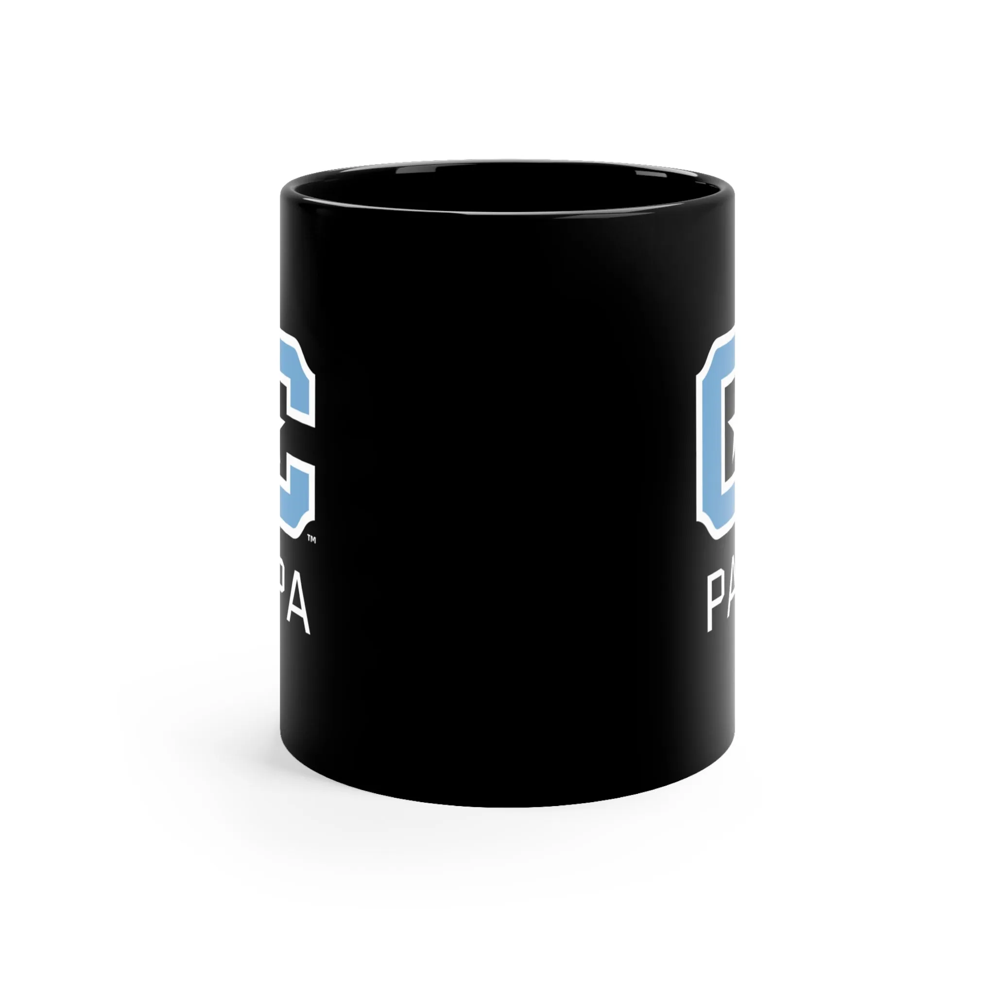 The Citadel Block C Logo, Sports Papa, Black Mug, 11oz