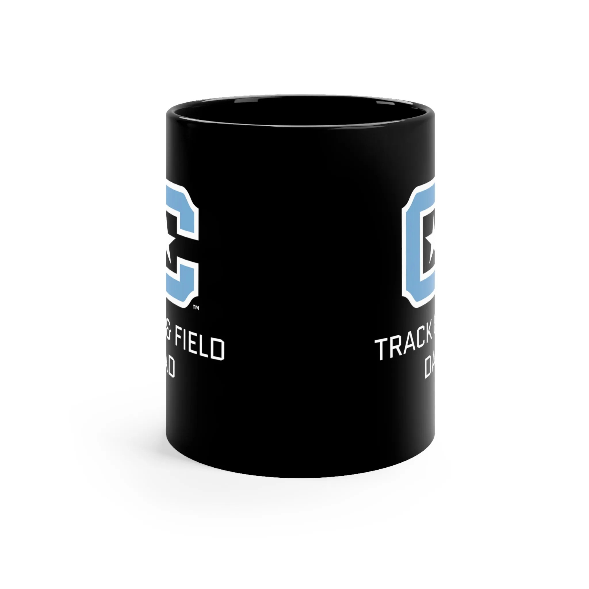 The Citadel Block C Logo, Sports Track & Field Dad, Black Mug, 11oz