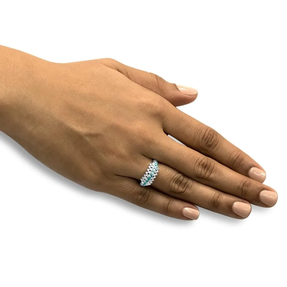 The Horizon - 18K White Gold Natural Paraiba Tourmaline Ring