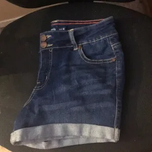 These are blue candy denim shorts