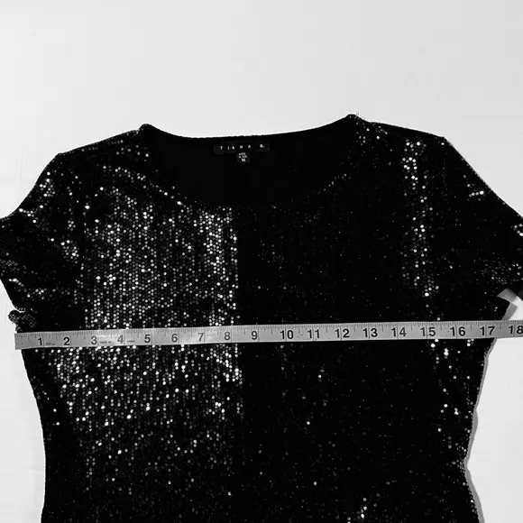 Tiana B. Sequins bodycon midi dress size M Black NWT