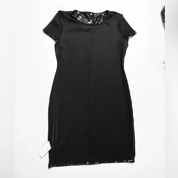 Tiana B. Sequins bodycon midi dress size M Black NWT