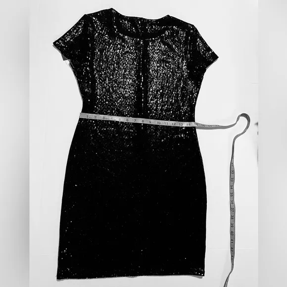 Tiana B. Sequins bodycon midi dress size M Black NWT
