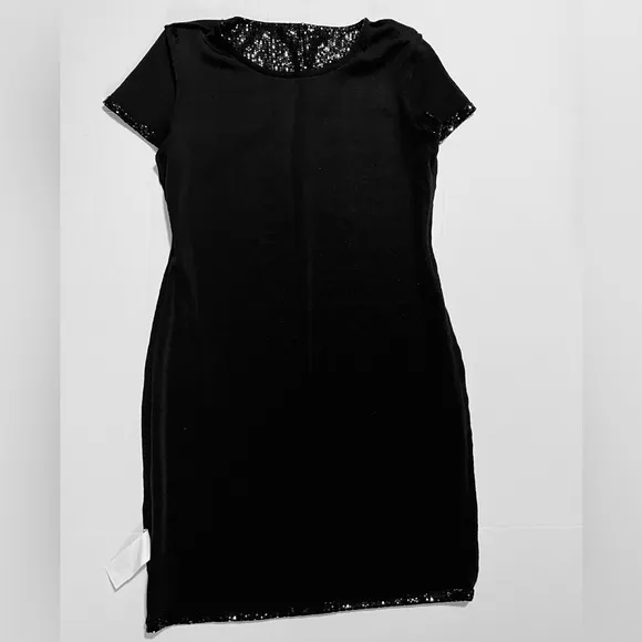 Tiana B. Sequins bodycon midi dress size M Black NWT