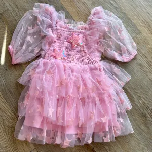 Tiered Star Mesh Dress