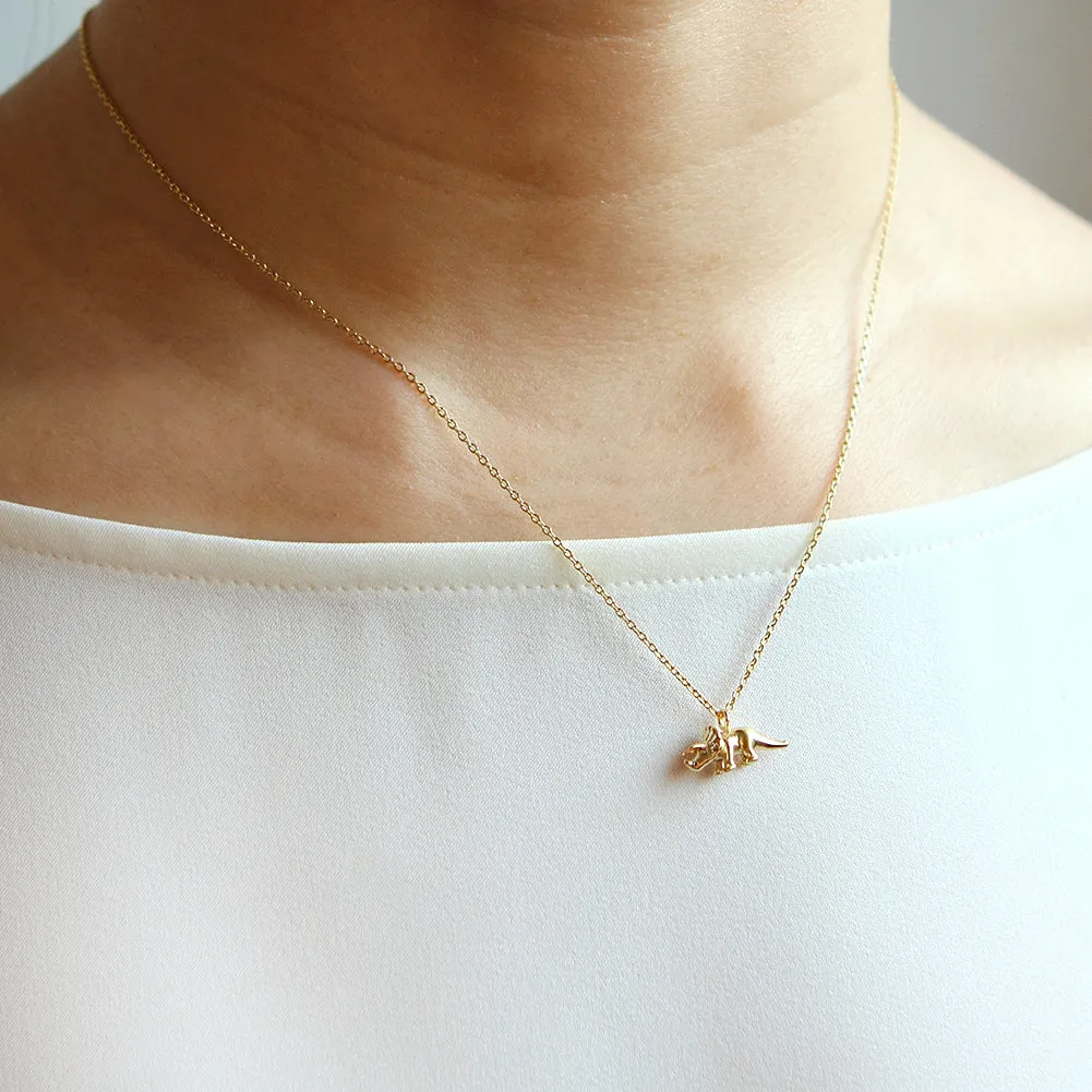 Tiny Triceratops Necklace