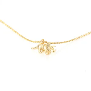 Tiny Triceratops Necklace