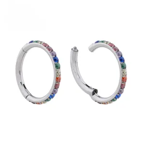 Titanium Multi Stone CZ Stone Clicker 16g