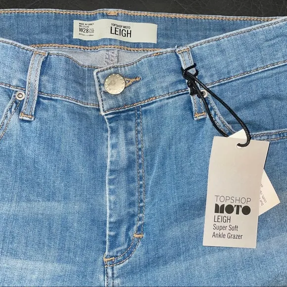 Topshop Bleach Stretchy Ripped Knee Leigh Jeans