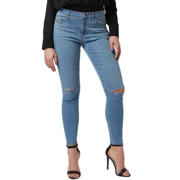 Topshop Bleach Stretchy Ripped Knee Leigh Jeans