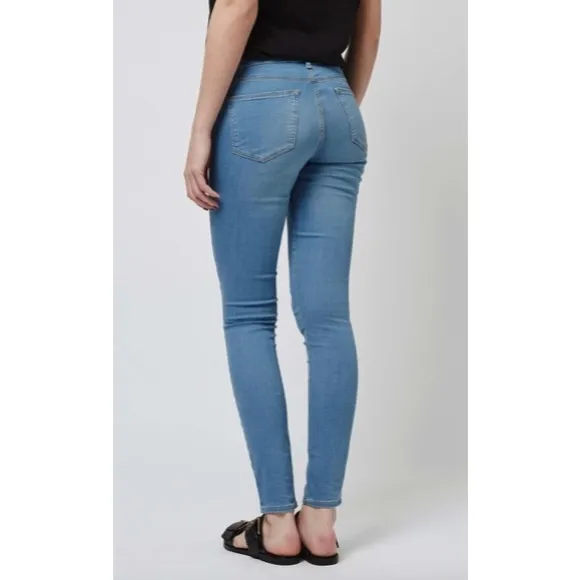 Topshop Bleach Stretchy Ripped Knee Leigh Jeans