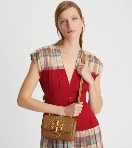 Tory Burch Eleanor Panelled Shoulder Classic Cuoio Bag - 87234