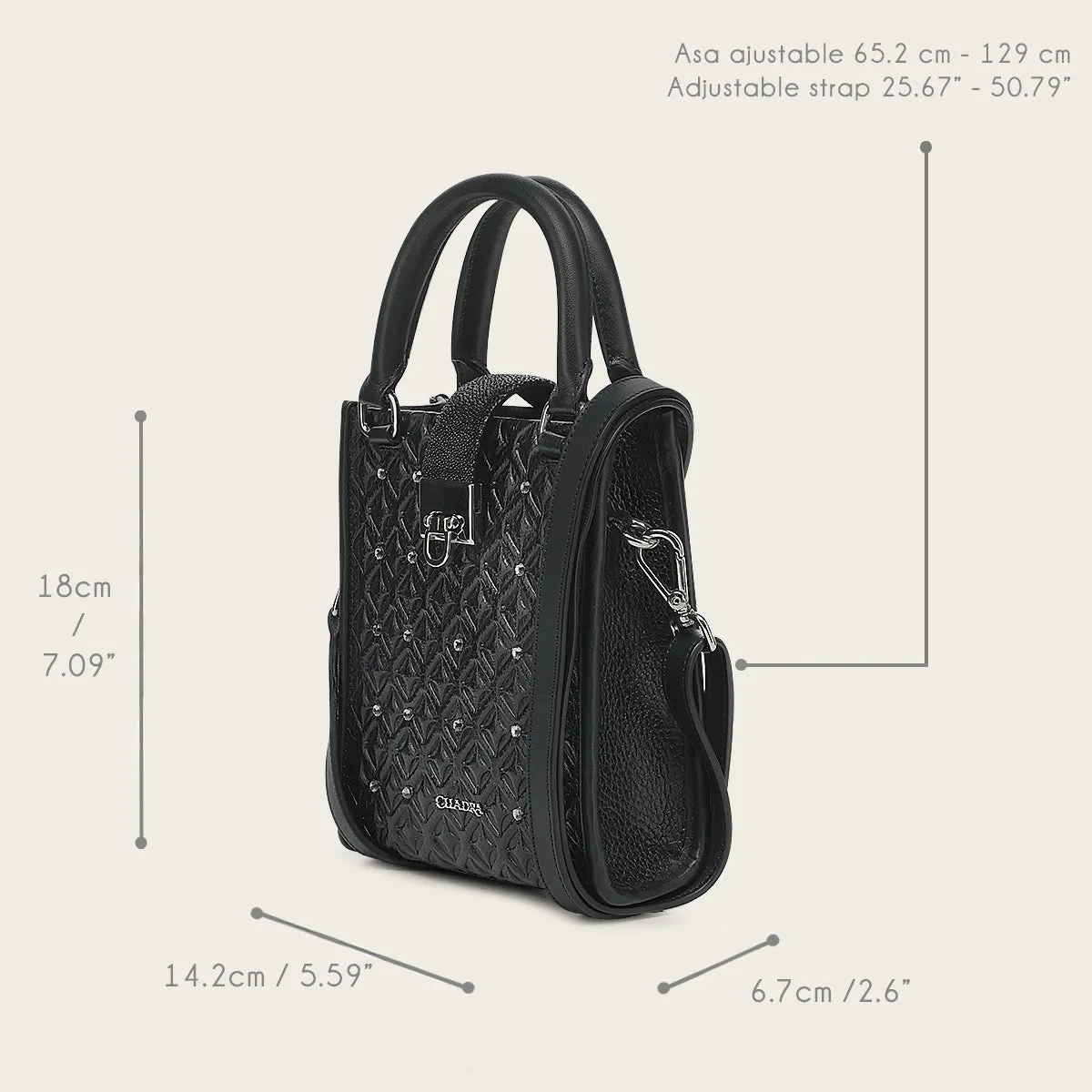 Tote mini en piel genuina de mantarraya para dama