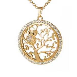 Tree of Life & Gold Owl Necklace (3 Colors)