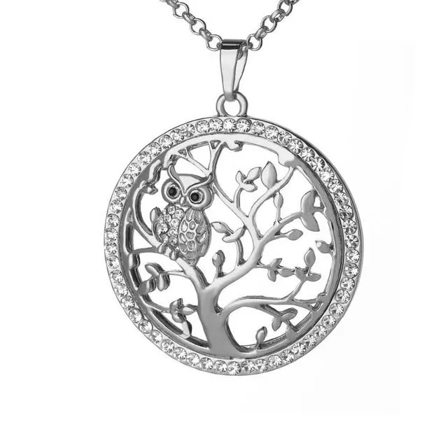 Tree of Life & Gold Owl Necklace (3 Colors)