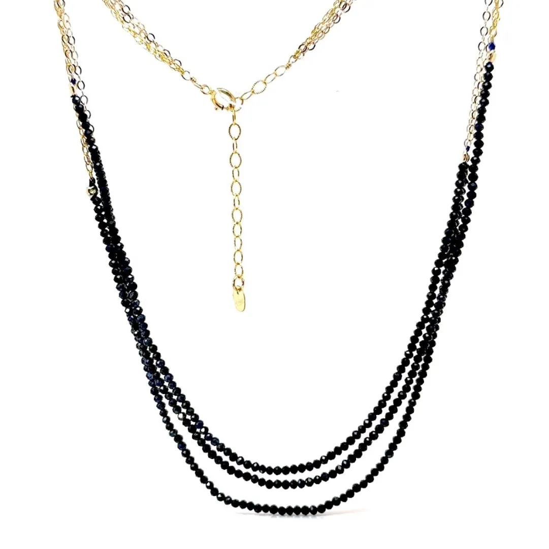 Trio Blue Sapphire Necklace