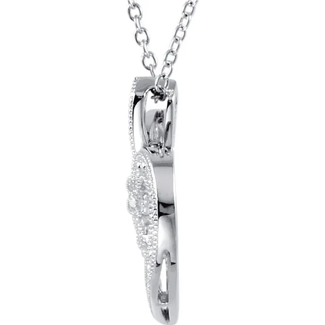 Trisha Wood Diamond Heart Necklace