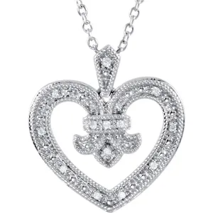 Trisha Wood Diamond Heart Necklace