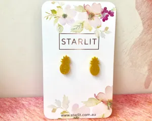 ‘Tropical Pineapple' Mini Stud Earrings