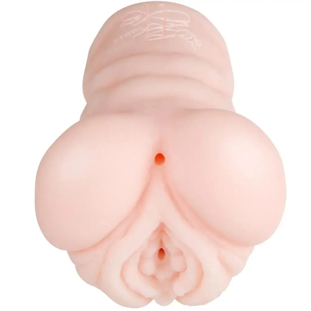 Utensil Race Stretchy Realistic Male Masturbator with 2 Pleasure Holes
