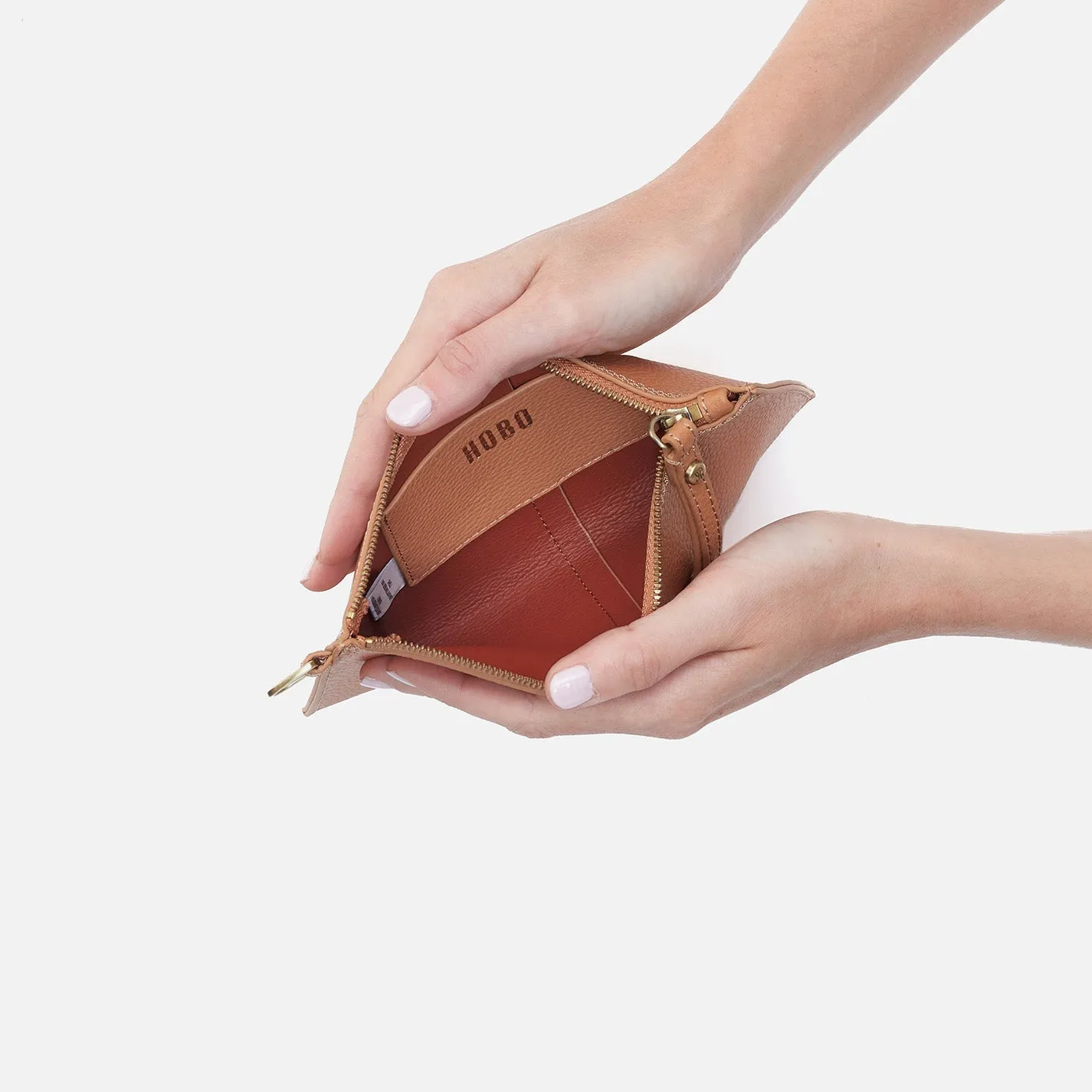 Vida Small Pouch in Micro Pebbled Leather - Biscuit