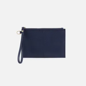 Vida Small Pouch in Micro Pebbled Leather - Mood Indigo