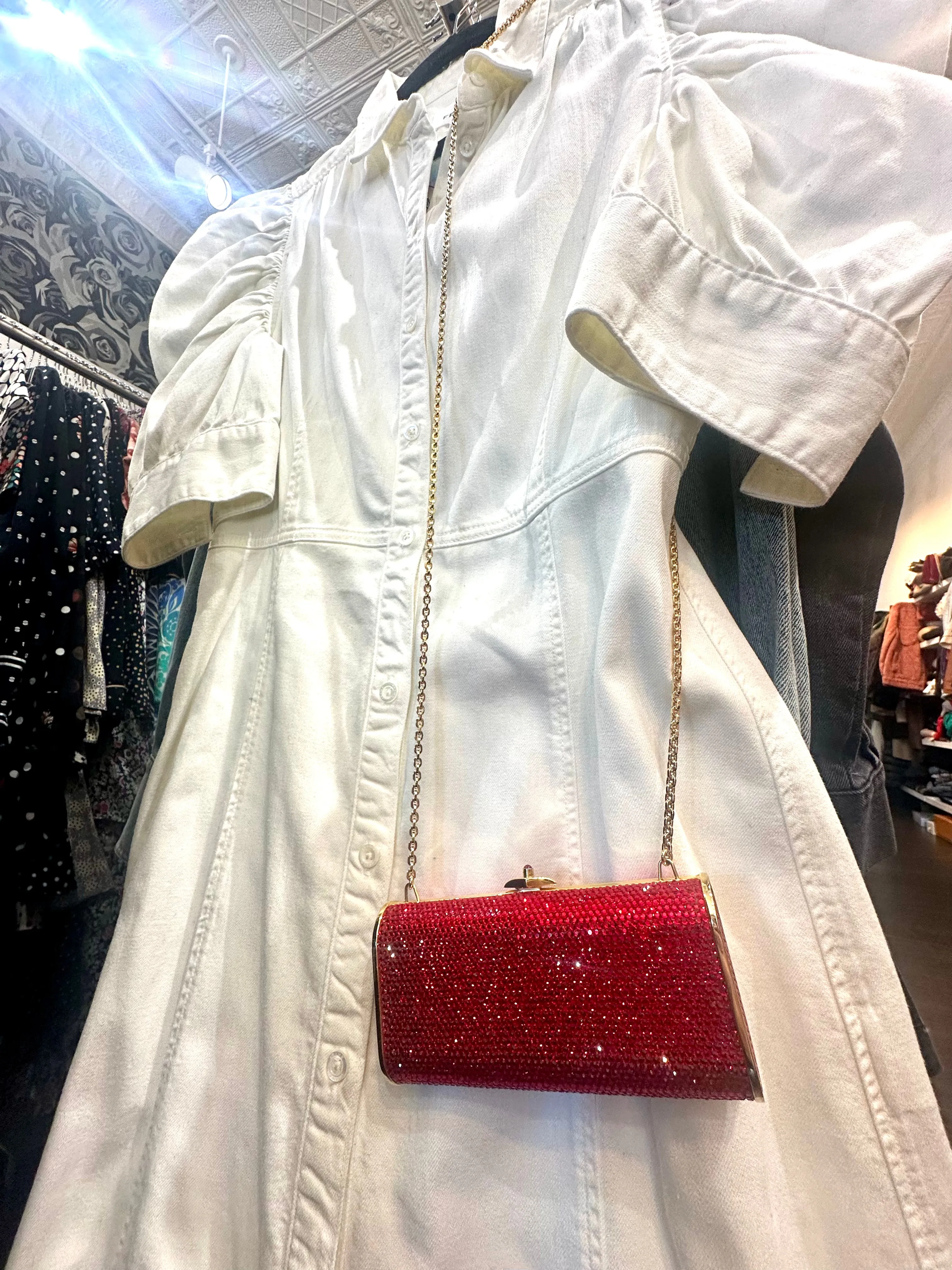 Vintage: Judith Leiber Ruby Red Rectangular Purse
